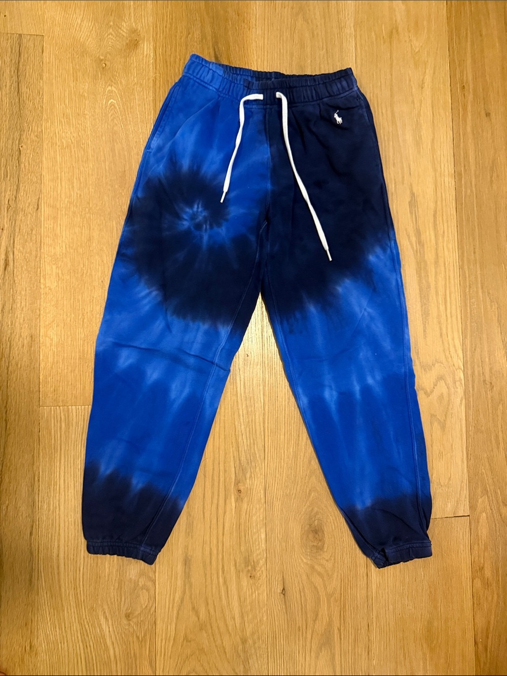 Polo by Ralph Lauren Tie-Dye Blue & Navy Joggers with White Drawstring